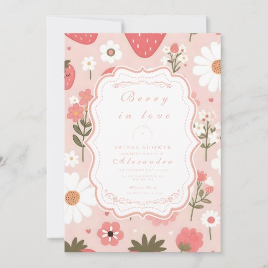 Invitation Berry Sweet Love Fête des mariées (Devant)