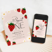 Invitation Berry Sweet One 1st Strawberry Birthday