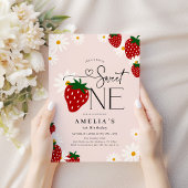 Invitation Berry Sweet One 1st Strawberry Birthday