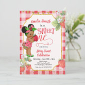 Invitation Berry Sweet ONE fraise Anniversaire Fille fête (Debout devant)