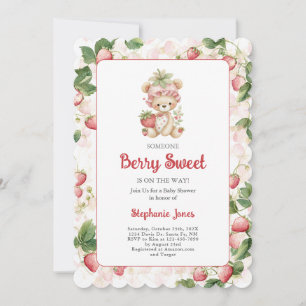 Invitation Berry Sweet Ours Baby shower fille