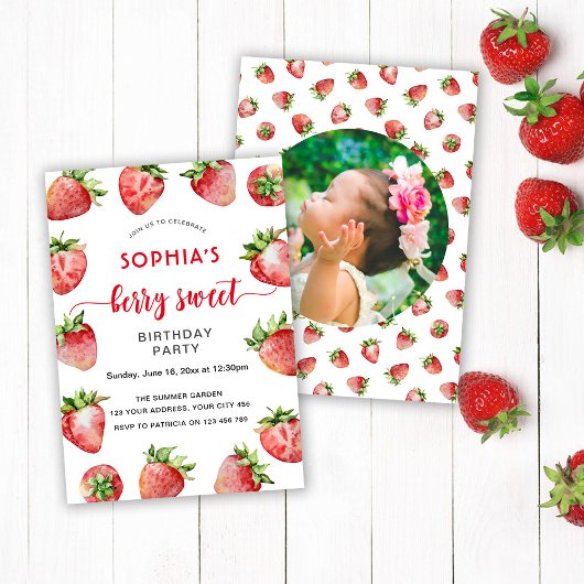 Invitation Berry Sweet Photo de fête d'anniversaire
