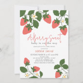 Invitation Berry Sweet Pink Fraise Baby shower fille (Devant)