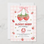 Invitation Berry Sweet Rose 1er anniversaire (Devant)