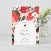 Invitation Berry Sweet sera un premier anniversaire (Debout devant)