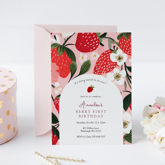 Invitation Berry Sweet sera un premier anniversaire