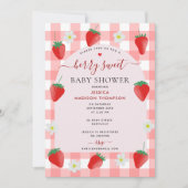 Invitation Berry Sweet Strawberries Baby shower fraise (Devant)