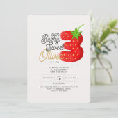 Invitation Berry Sweet Strawberry 3e anniversaire (Debout devant)