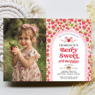 Invitation Berry Sweet Strawberry 3e anniversaire Photo