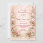 Invitation Berry Sweet Strawberry Baby Shower (Devant)