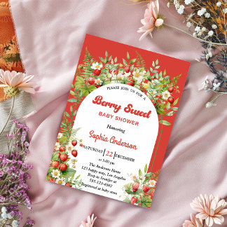 Invitation Berry Sweet Strawberry | Baby Shower Floral Fémini