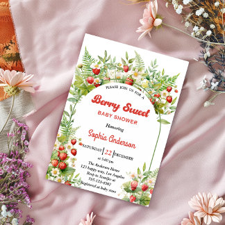 Invitation Berry Sweet Strawberry | Baby Shower Floral Fémini