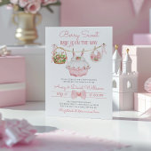 Invitation Berry Sweet Strawberry Bow moderne bébé fille douc