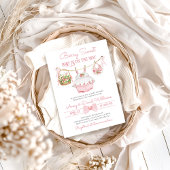 Invitation Berry Sweet Strawberry Bow moderne bébé fille douc