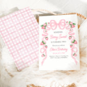 Invitation Berry Sweet Strawberry Bow rose Anniversaire