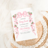 Invitation Berry Sweet Strawberry Bow rose Anniversaire