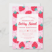 Invitation Berry Sweet Strawberry fête d'anniversaire (Devant)