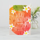 Invitation Berry Sweet Strawberry Girl Anniversaire (Debout devant)