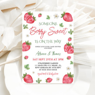 Invitation Berry Sweet Strawberry Girl Baby shower