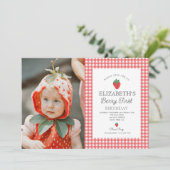 Invitation Berry Sweet Strawberry Pink Berry Premier annivers (Debout devant)