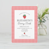 Invitation Berry Sweet Strawberry Pink Berry Premier annivers (Debout devant)