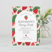Invitation Berry Sweet Strawberry Pink Berry Premier annivers (Debout devant)