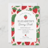 Invitation Berry Sweet Strawberry Pink Berry Premier annivers (Devant)