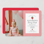 Invitation Berry Sweet Strawberry Pink Berry Premier annivers (Devant / Derrière)