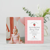 Invitation Berry Sweet Strawberry Pink Berry Premier annivers (Debout devant)