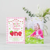 Invitation Berry Sweet Strawberry Premier anniversaire (Debout devant)