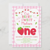 Invitation Berry Sweet Strawberry Premier anniversaire (Devant)