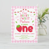 Invitation Berry Sweet Strawberry Premier anniversaire (Debout devant)