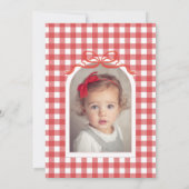 Invitation Berry Sweet Strawberry Red Bow Birthday Photo (Dos)
