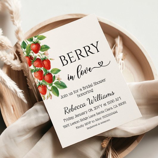 Invitation Berry Sweet Strawberry Summer Bridal Shower