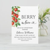 Invitation Berry Sweet Strawberry Summer Bridal Shower (Debout devant)