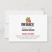 Invitation Berry Sweet Typography Livres pour Baby Card (Devant)