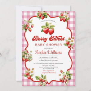 Invitation Berry Sweet Watercolor Baby shower fraise