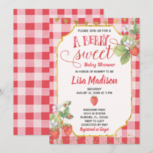 Invitation Berry Sweet Watercolor Baby shower fraise