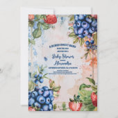 Invitation Berry Sweet Wild Berries & Fleurs Baby shower (Devant)