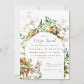 Invitation Berry Sweet Woodland Baby shower fraise (Devant)