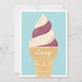 Invitation Berry Swirl Ice Cream Cone Anniversaire de enfant  (Devant)
