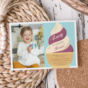 Invitation Berry Vanilla Ice Cream Anniversaire de enfant Par