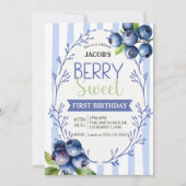 Invitation Berry Whimsical Sweet Blueberry Anniversaire (Devant)