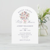 Invitation Berry Wild Bouquet Floral Berry Baby shower sucré (Debout devant)
