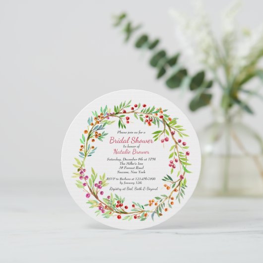 Invitation Berry Wreath (Debout devant)