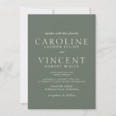 Invitation BERYL Mariage vert officiel (Devant)