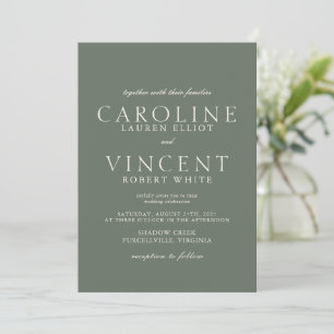 Invitation BERYL Mariage vert officiel