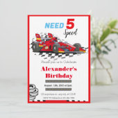 Invitation Besoin 5 Voiture de course rouge rapide (Debout devant)