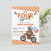 Invitation Besoin de 4 Speed Bike Racing Boy 4e anniversaire (Debout devant)