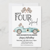 Invitation Besoin de 4 Speed Blue Race voiture 4e anniversair (Devant)